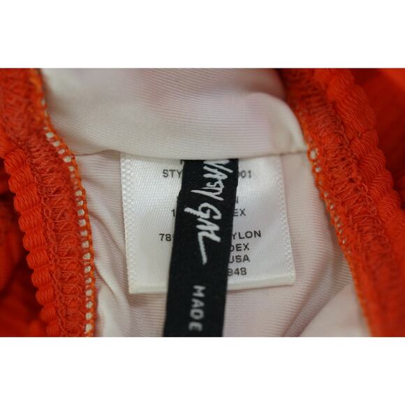 Nasty Gal - Alina Ribbed Low Back One Piece Swimsuit in Red / Size XS - Picture 3 of 7